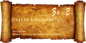 Zsilla Euridiké névjegykártya